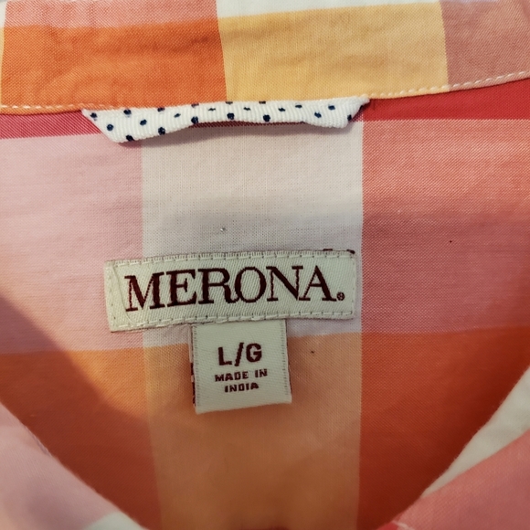 Merona Womens Button Down Shirt Sz Large - Picture 2 of 6